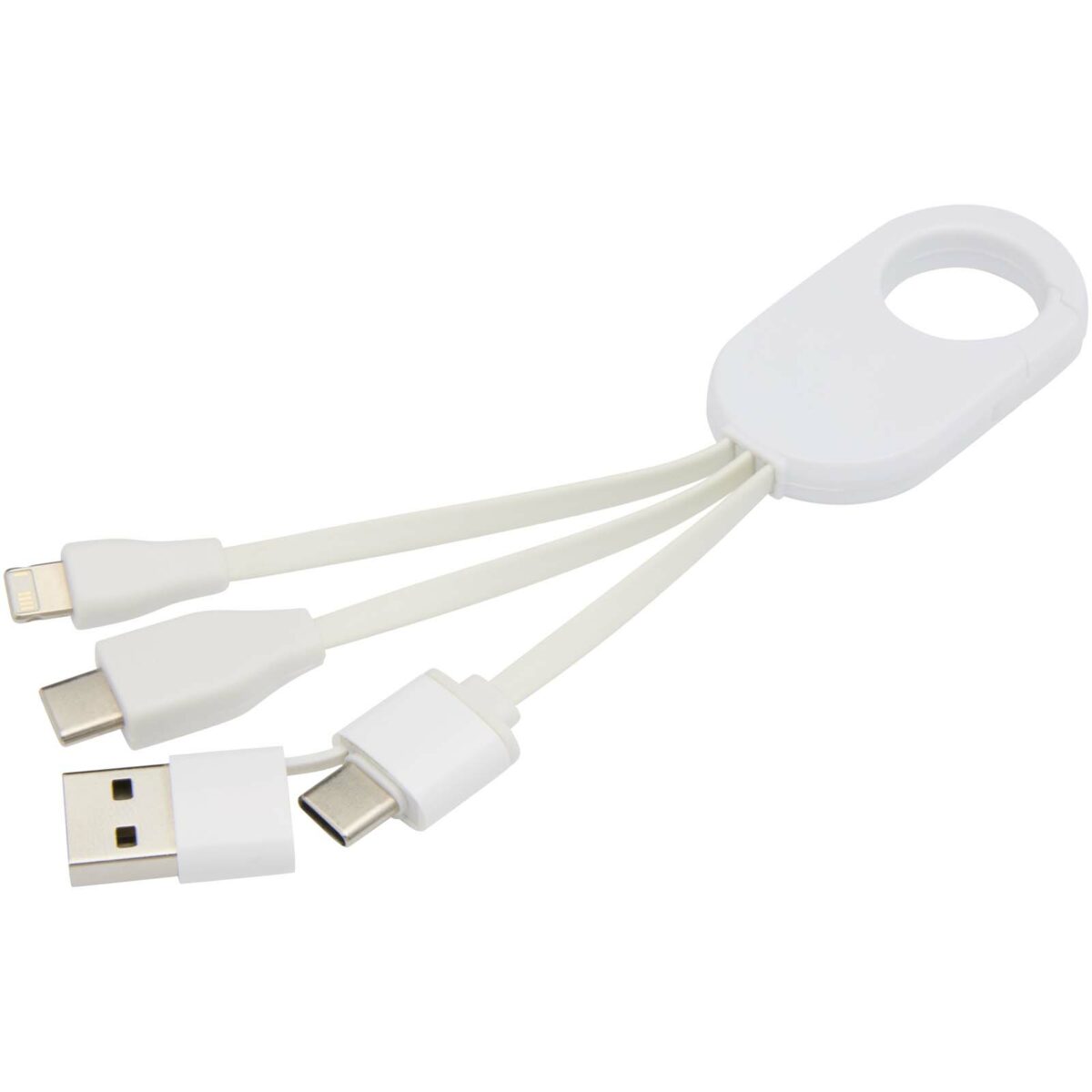 Troop 4-in-1 recycled plastic charging cable – White extra view