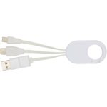 Troop 4-in-1 recycled plastic charging cable – White front view