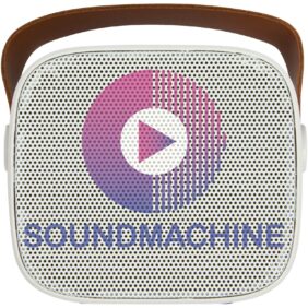 Diya 3W wireless recycled plastic speaker – White with logo