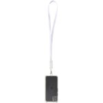 Franz recycled plastic smartphone lanyard with built-in data sync and 65W fast charge 5-in-1 cable – White extra view