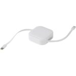 Gloas 5-in-1 recycled retractable data sync and 100W fast charge cable with smartphone tool kit – White extra view