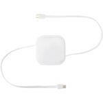 Gloas 5-in-1 recycled retractable data sync and 100W fast charge cable with smartphone tool kit – White front view