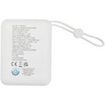 Acrux 10.000 mAh 35W tablet power bank with built in Type-C cable - made from recycled plastic – White back view