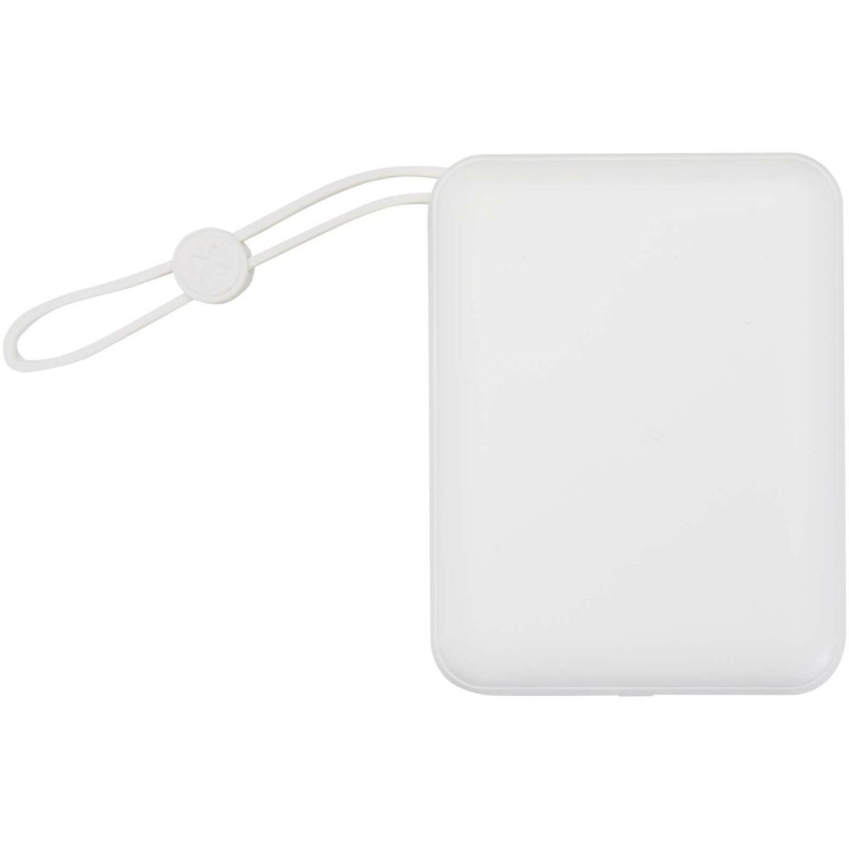 Acrux 10.000 mAh 35W tablet power bank with built in Type-C cable - made from recycled plastic – White front view