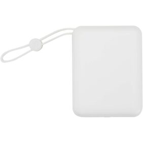 Acrux 10.000 mAh 35W tablet power bank with built in Type-C cable - made from recycled plastic – White front view