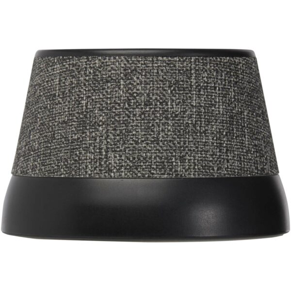 Horna 3W recycled plastic magnetic wireless speaker – Solid black front view
