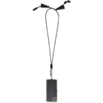 Funi recycled plastic smartphone lanyard with built-in data sync and 100W fast charge 5-in-1 cable – Solid black extra view