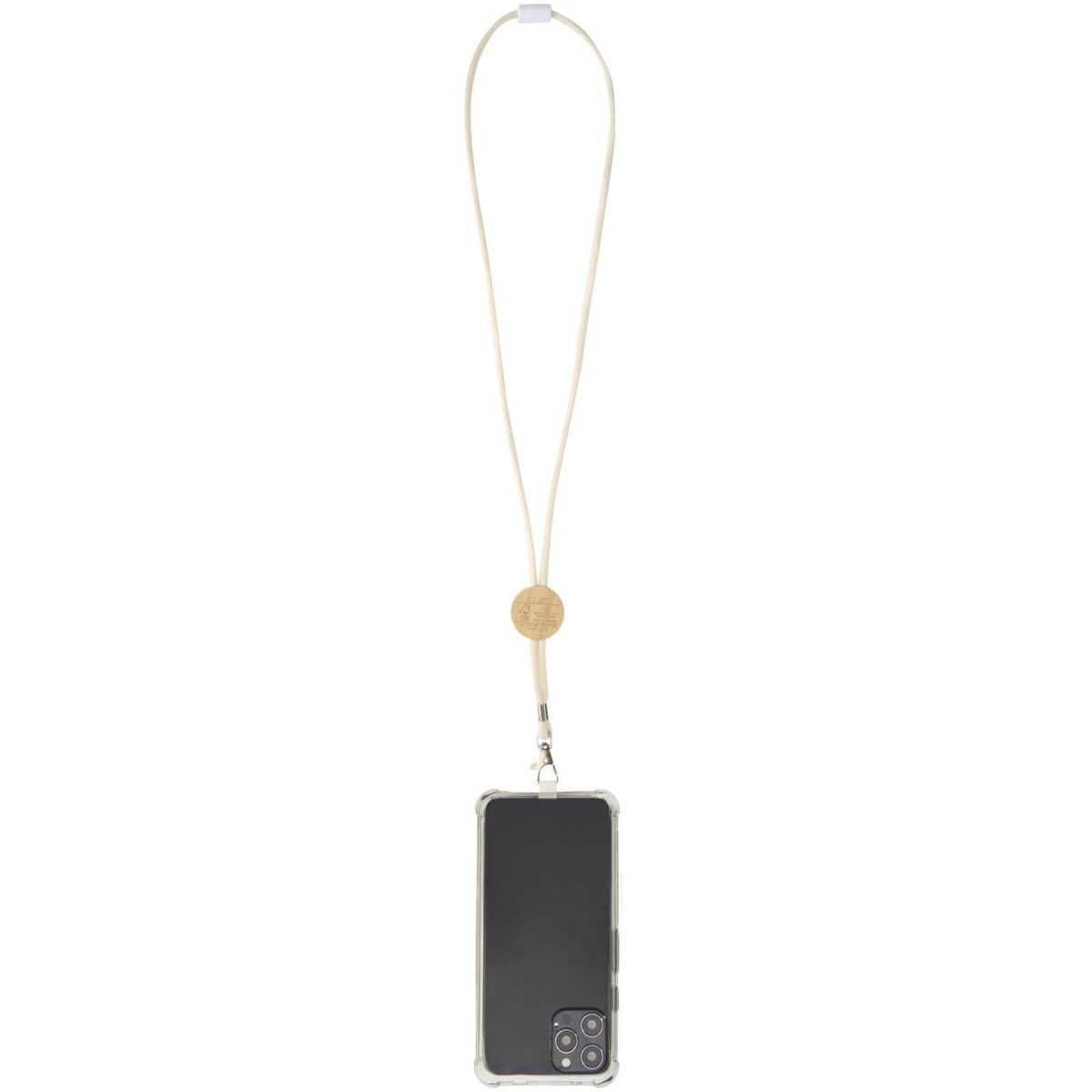 Adhab smartphone lanyard with bamboo details – White extra view