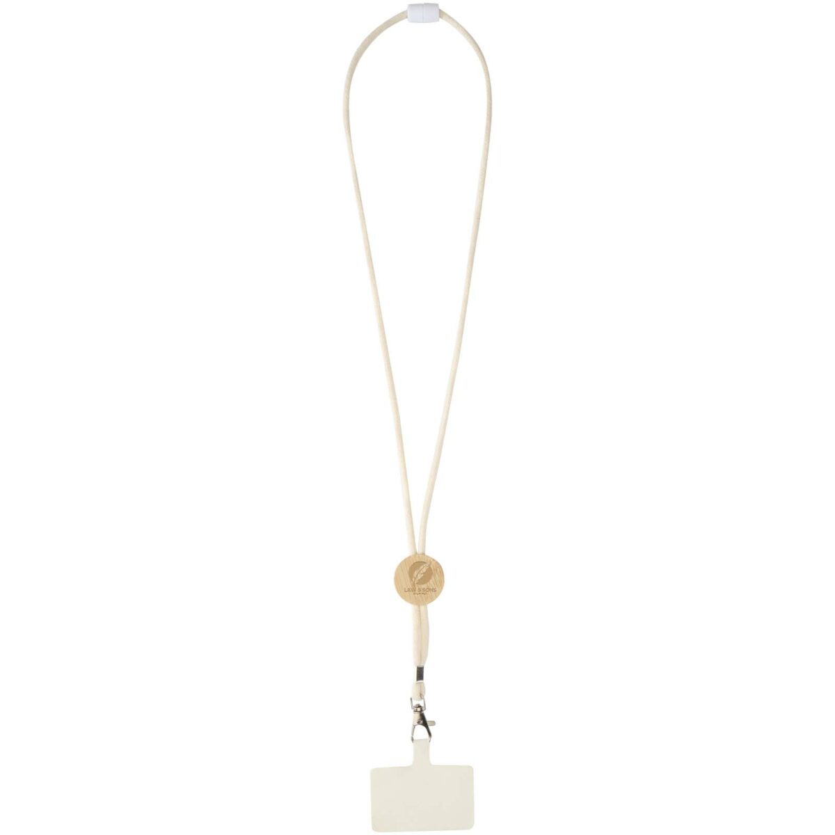 Adhab smartphone lanyard with bamboo details – White with logo