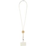 Adhab smartphone lanyard with bamboo details – White with logo