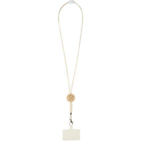 Adhab smartphone lanyard with bamboo details – White with logo