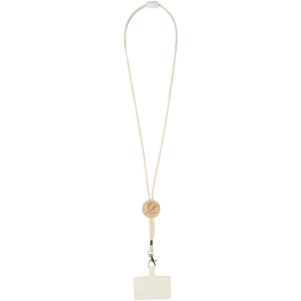 Adhab smartphone lanyard with bamboo details – White with logo