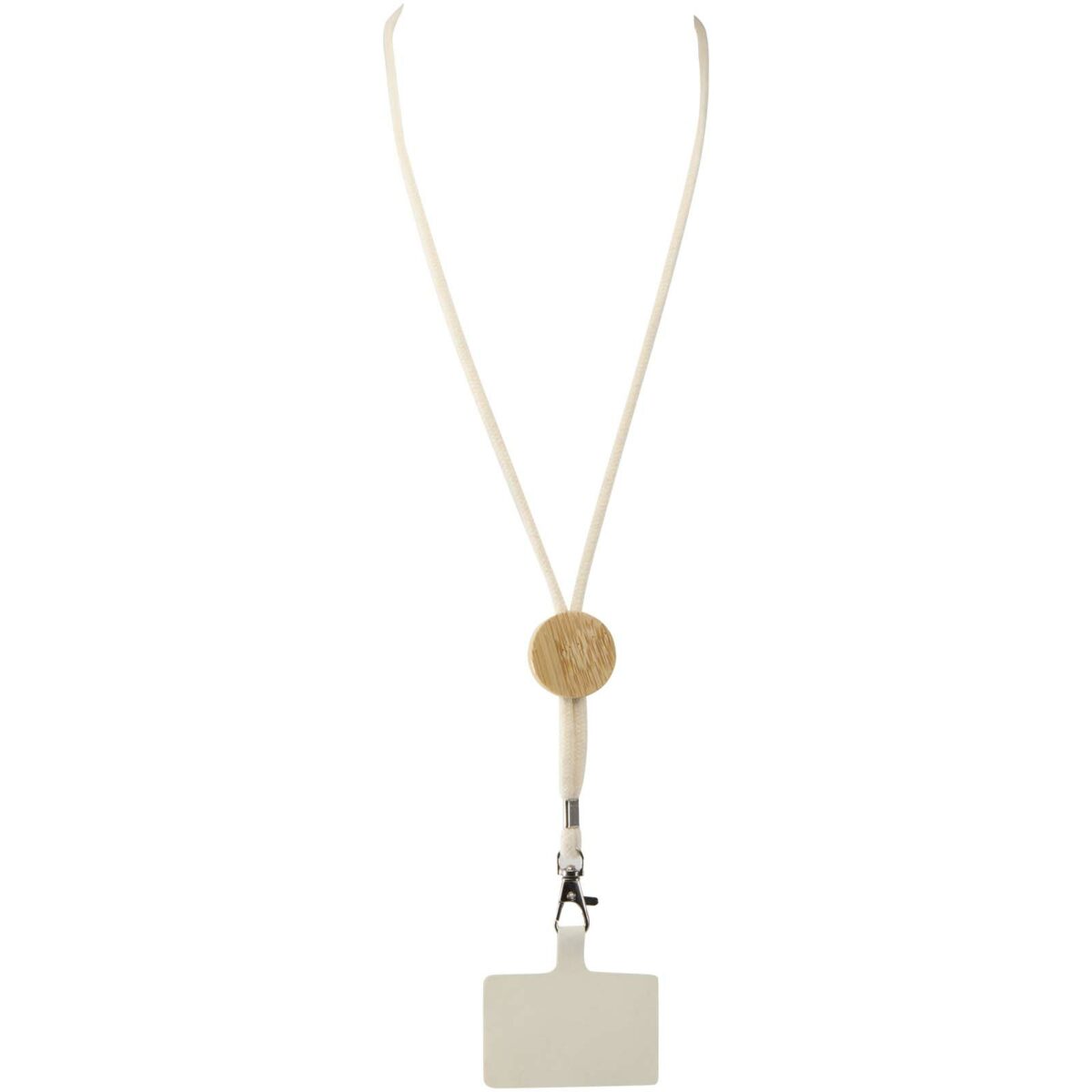 Adhab smartphone lanyard with bamboo details – White front view