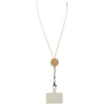 Adhab smartphone lanyard with bamboo details – White front view