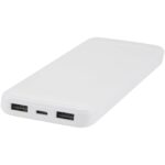 Adhil 10.000 mAh 10W recycled plastic power bank with 2 built-in cables – White extra view
