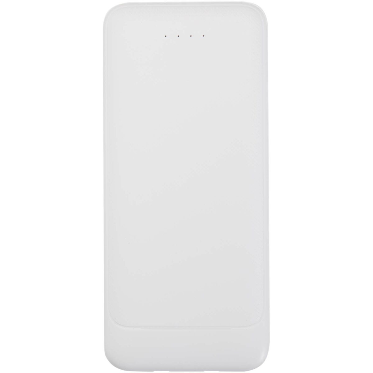 Adhil 10.000 mAh 10W recycled plastic power bank with 2 built-in cables – White front view