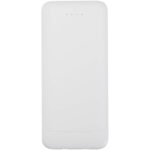 Adhil 10.000 mAh 10W recycled plastic power bank with 2 built-in cables – White front view