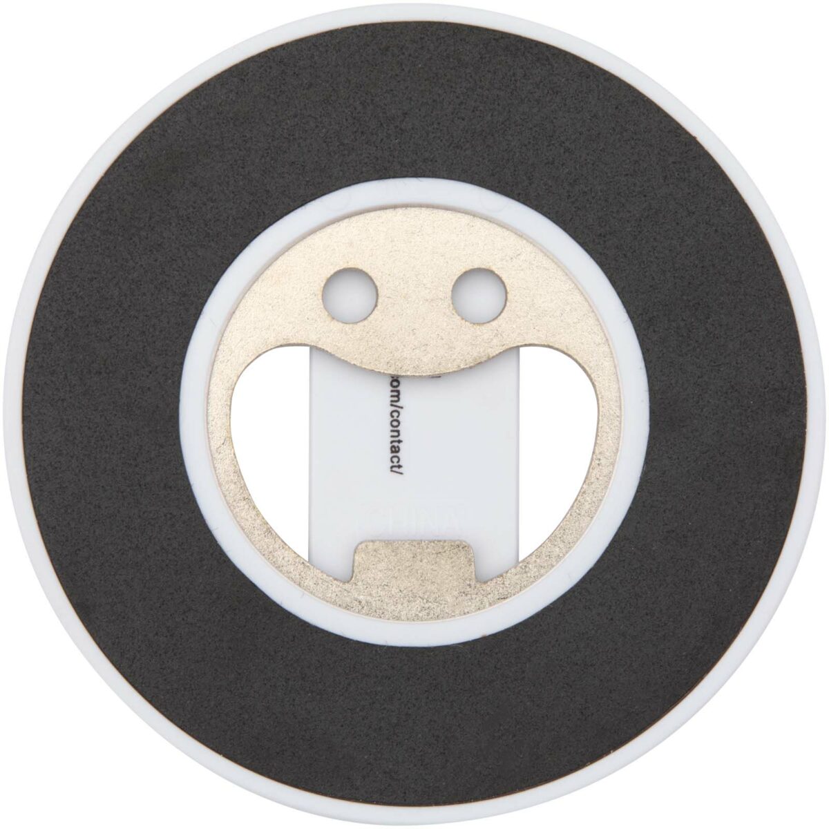 Ain recycled plastic magnetic phone stand with bottle opener – White back view