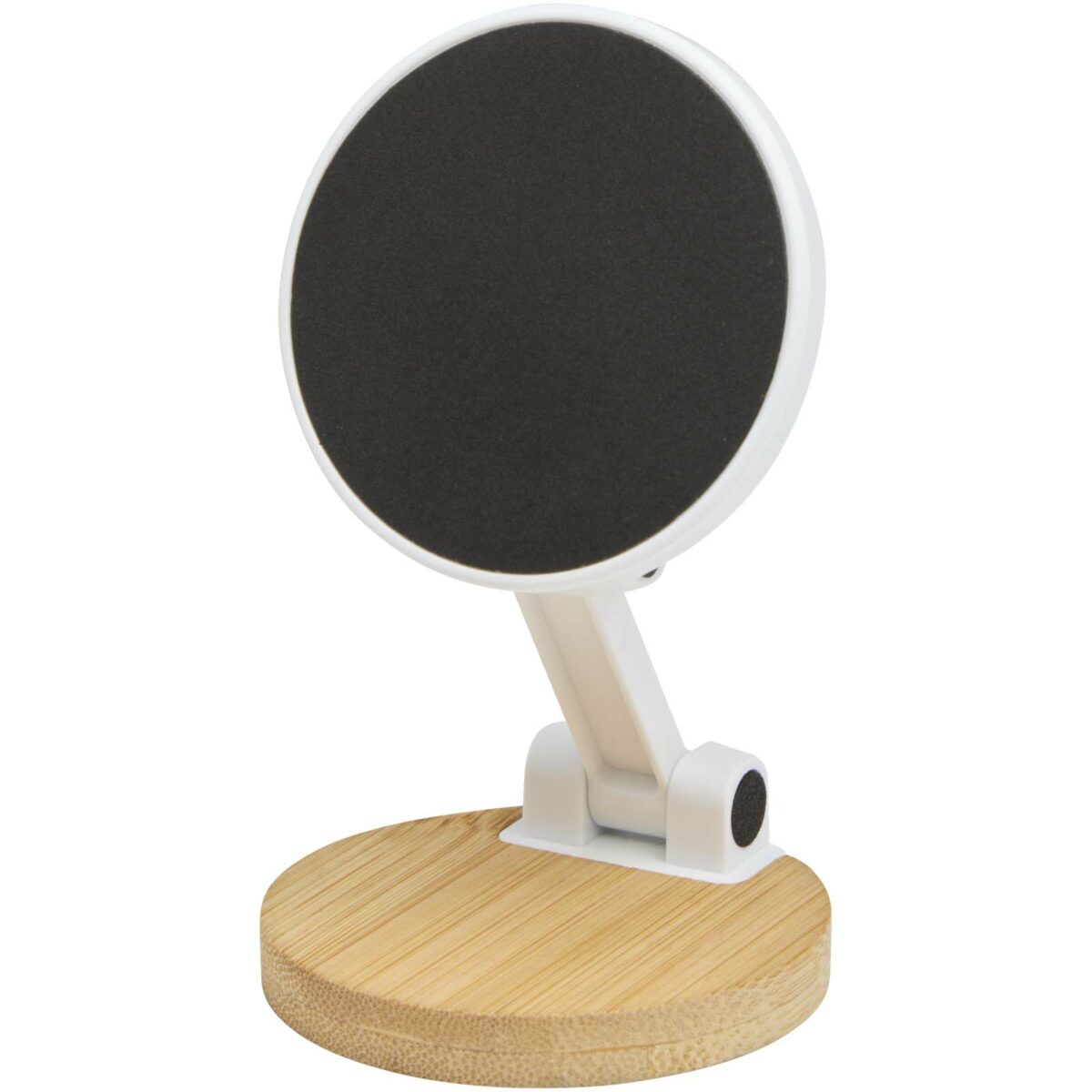Alcor recycled plastic foldeable magnetic phone stand with bamboo details – White extra view