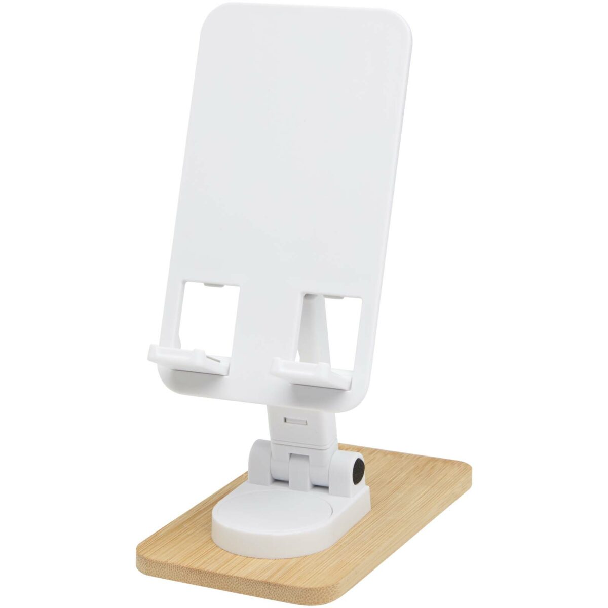 Alfirk recycled plastic foldeable desk phone stand with bamboo details – White extra view