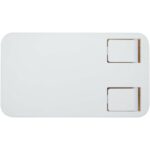 Alfirk recycled plastic foldeable desk phone stand with bamboo details – White front view