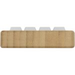 Algol recycled plastic phone stand and fidget toy with bamboo details – Wood back view