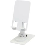 Alhena recycled plastic foldeable phone holder with metal desk stand – White extra view