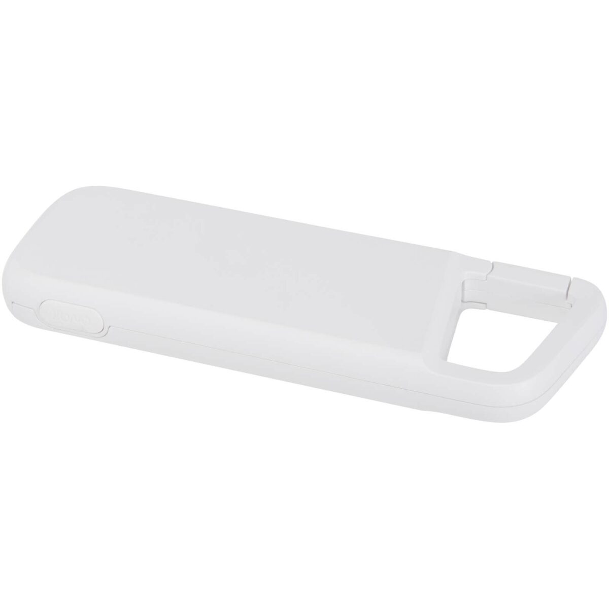Alkes 5000 mAh 12W recycled plastic water resistant power bank with carabiner – White extra view