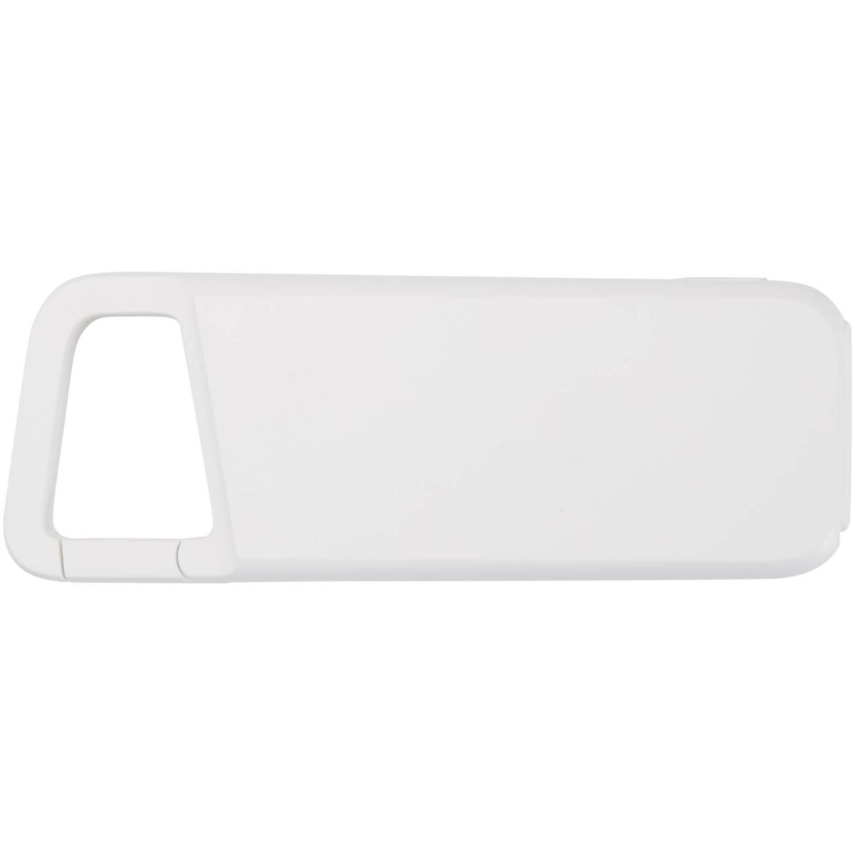 Alkes 5000 mAh 12W recycled plastic water resistant power bank with carabiner – White front view