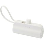 Alnair 5000 mAh 10W recycled plastic Type-C power bank with built-in flip stand and 2-in-1 cable – White extra view