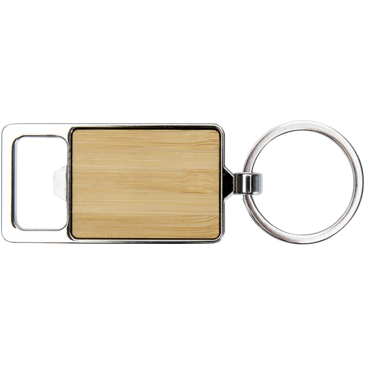 Snapper bamboo keychain with bottle opener – Natural front view