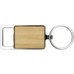 Snapper bamboo keychain with bottle opener – Natural front view