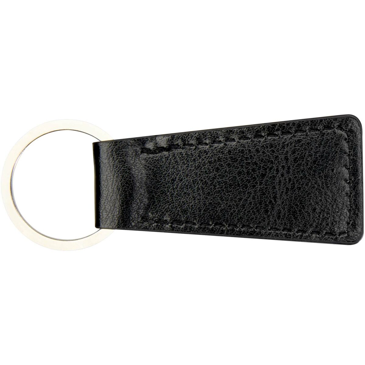Puky recycled plastic keychain – Solid black front view