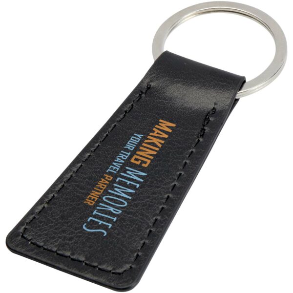 Puky recycled plastic keychain – Solid black with logo