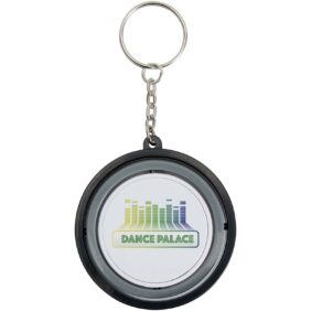 Spinx recycled plastic gyroscope fidget keychain – Solid black with logo
