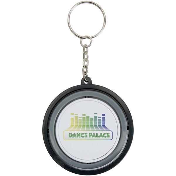 Spinx recycled plastic gyroscope fidget keychain – Solid black with logo