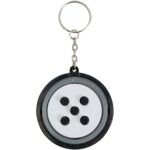 Spinx recycled plastic gyroscope fidget keychain – Solid black front view