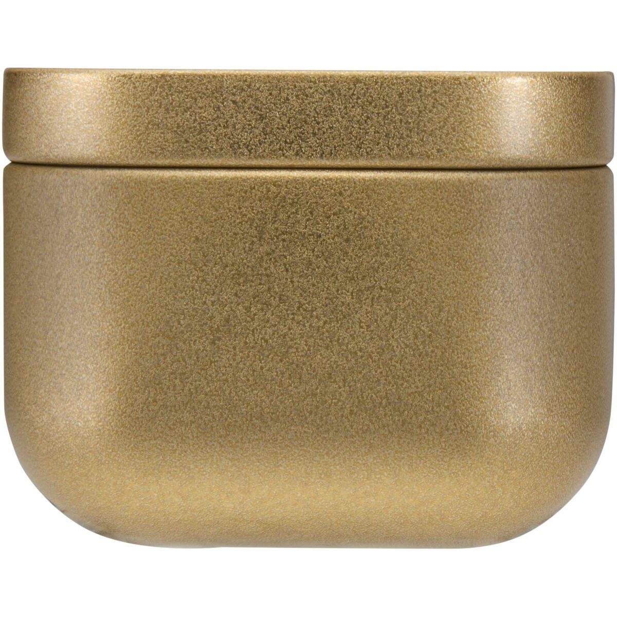 Tindra square tin candle with vanilla aroma – Gold front view