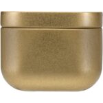 Tindra square tin candle with vanilla aroma – Gold front view