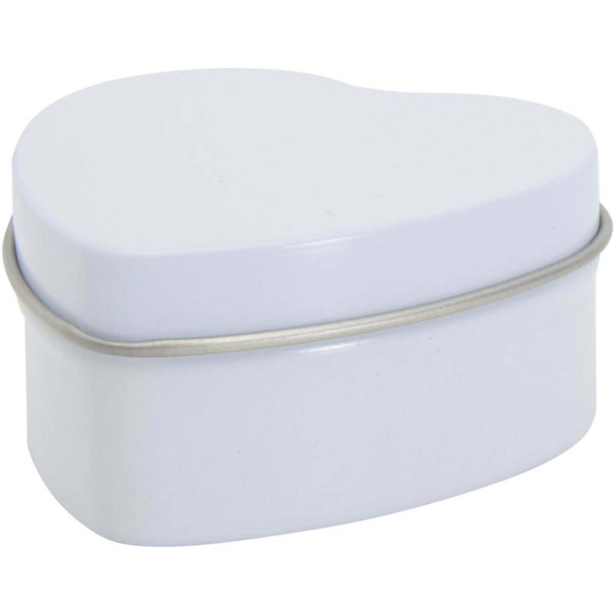 Blissful heart-shaped tin candle with vanilla aroma – White extra view