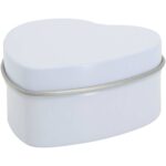 Blissful heart-shaped tin candle with vanilla aroma – White extra view