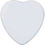 Blissful heart-shaped tin candle with vanilla aroma – White front view