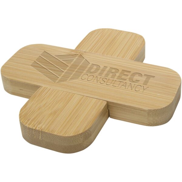 Croc bamboo trivet - small – Natural with logo
