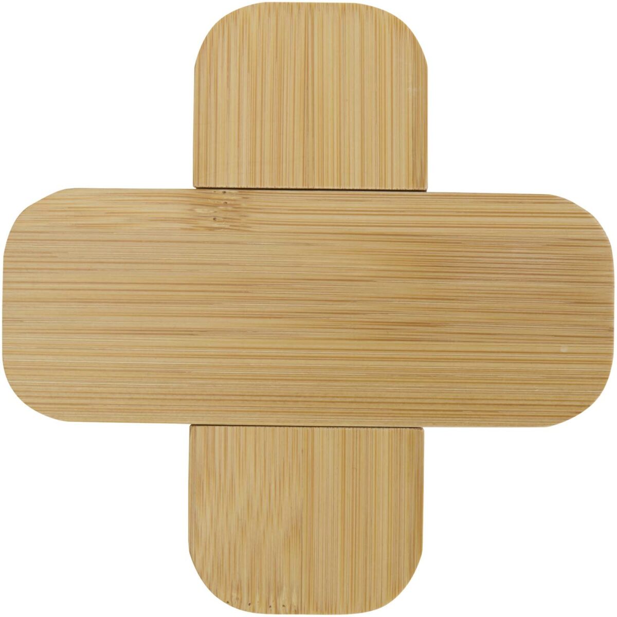 Croc bamboo trivet - small – Natural front view