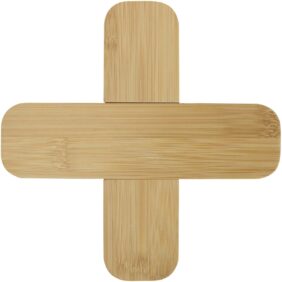 Croc bamboo trivet - large – Natural front view