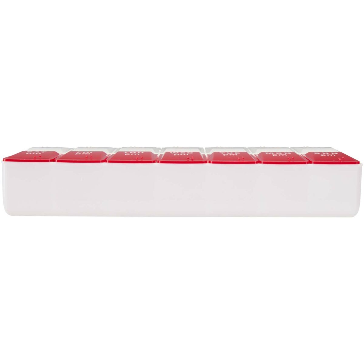 Cycle 7-day AM/PM multi-vitamin organiser – Red front view