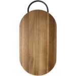 Prestige acacia wood chopping board with bread knife – Wood back view