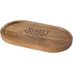 Edge acacia wood serving tray – Wood with logo