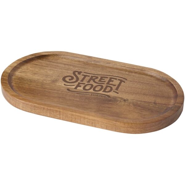 Edge acacia wood serving tray – Wood with logo