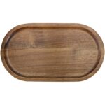 Edge acacia wood serving tray – Wood front view